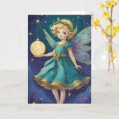 Vintage Christmas Fairy Personalisiert Viktorianis Karte (Gelbe Blume)