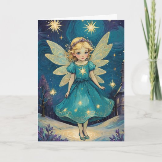Vintage Christmas Fairy Viktorianisch Personalisie Karte (Vorderseite)