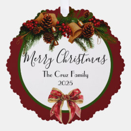 Vintage Christmas Family Paper Ornament Card