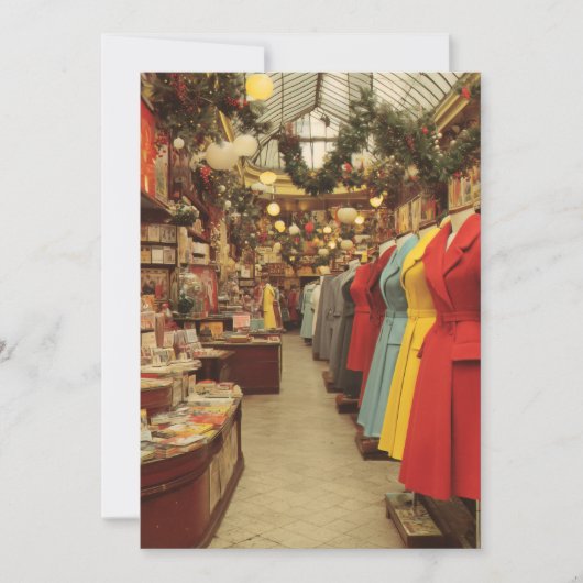 Vintage Christmas Fashion Arcade Feiertagskarte (Vorderseite)
