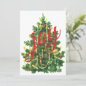 Vintage Christmas Feiertagskarte (Stehend Vorderseite)