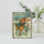 Vintage Christmas Feiertagspostkarte (Stehend Vorderseite)