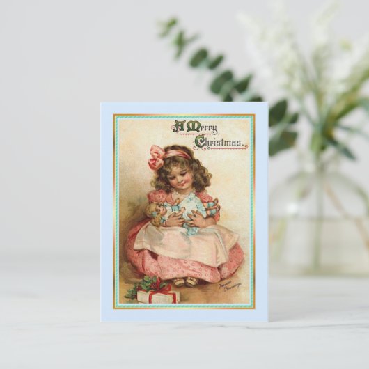 Vintage Christmas Feiertagspostkarte (Stehend Vorderseite)