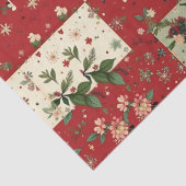 Vintage Christmas Floral Quilt Pattern Decoupage  Seidenpapier (Detail)
