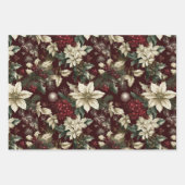 Vintage Christmas Florals Geschenkpapier Set (Vorderseite 3)