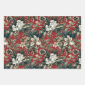 Vintage Christmas Florals Geschenkpapier Set (Vorderseite 2)