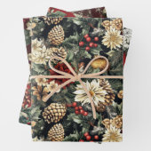 Vintage Christmas Florals Geschenkpapier Set (Beispiel)