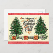 Vintage Christmas Friends Freundschaftsgrüße Postkarte (Vorne/Hinten)