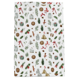 Vintage Christmas Gift Bag Mittlere Geschenktüte