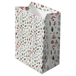 Vintage Christmas Gift Bag Mittlere Geschenktüte
