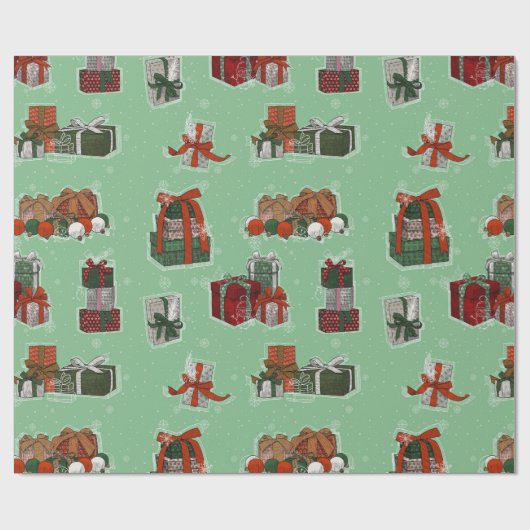 Vintage Christmas Gift Boxes Geschenkpapier (Flach)