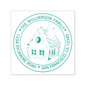 Vintage Christmas Gingerbrot House Rücksendeadress Permastempel (Design)