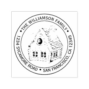 Vintage Christmas Gingerbrot House Rücksendeadress Permastempel