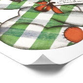 Vintage Christmas Gingham Puppy Dog Stufftier Poster (Ecke)