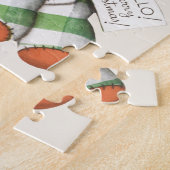 Vintage Christmas Gingham Puppy Dog Stufftier Puzzle (Seite)