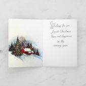 Vintage Christmas Glittering Winter Village Feiertagskarte (Innenseite)