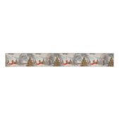 Vintage Christmas Glittering Winter Village  Ripsband (Vorderseite)