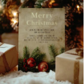 Vintage Christmas Gold Foil Invitation Card Folieneinladung