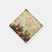 Vintage Christmas Gold Paper Napkin | Classic Serviette (Ecke)