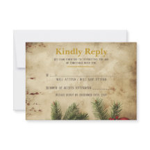 Vintage Christmas Gold RSVP Card | Elegant