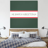 Vintage Christmas Green White Stripes Text Leinwanddruck (Insitu (Schlafzimmer))
