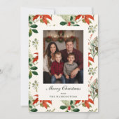 Vintage Christmas Greenery Pattern Feiertagskarte (Vorderseite)