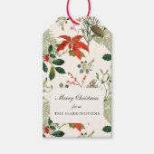 Vintage Christmas Greenery Pattern Geschenkanhänger (Vorderseite)