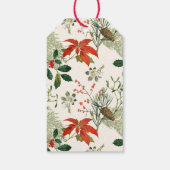 Vintage Christmas Greenery Pattern Geschenkanhänger (Rückseite)