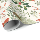 Vintage Christmas Greenery Pattern Geschenkpapier (Rolleneckpunkt)