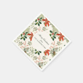 Vintage Christmas Greenery Pattern Serviette (Ecke)