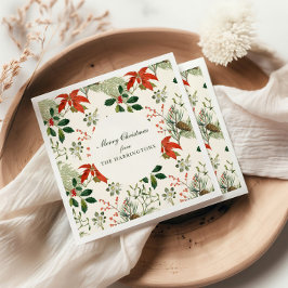 Vintage Christmas Greenery Pattern Serviette