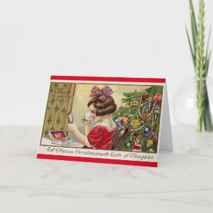 Vintage Christmas Greeting Card Feiertagskarte