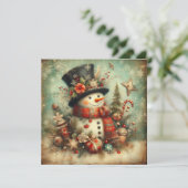 Vintage Christmas Greeting Card Feiertagskarte (Stehend Vorderseite)