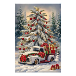 Vintage Christmas Greeting Card – Majestic Snow- Fotodruck