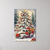 Vintage Christmas Greeting Card – Majestic Snow- Leinwanddruck (Vorderseite)