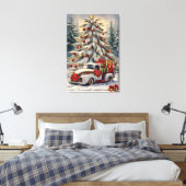 Vintage Christmas Greeting Card – Majestic Snow- Leinwanddruck (Insitu (Schlafzimmer))