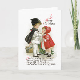 Vintage Christmas Greeting Card Traditional Card Feiertagskarte