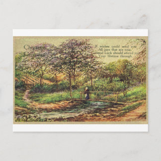Vintage Christmas Greetings Postcard Postkarte