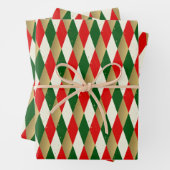 Vintage Christmas Harlequin Diamonds Geschenkpapier Set (Beispiel)