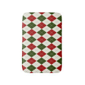Vintage Christmas Harlequin Kariert | Bath Mat Badematte (Vorderseite Vertikal)