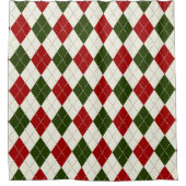 Vintage Christmas Harlequin Kariert | Duschvorhang (Vorderseite)