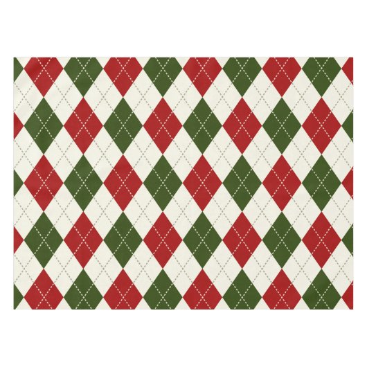 Vintage Christmas Harlequin Kariert | Tablecloth Tischdecke (Vorderseite (Horizontal))