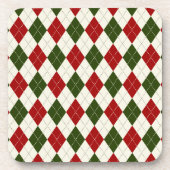 Vintage Christmas Harlequin Kariert | UNTERSETZER (Vorderseite)