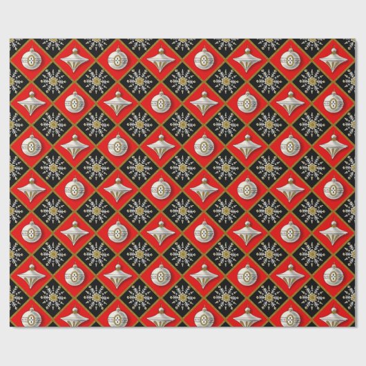 Vintage Christmas Harlequin Pattern Geschenkpapier (Flach)