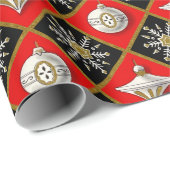 Vintage Christmas Harlequin Pattern Geschenkpapier (Rolleneckpunkt)