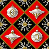 Vintage Christmas Harlequin Pattern Geschenkpapier