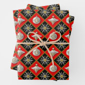 Vintage Christmas Harlequin Pattern Geschenkpapier Set (Beispiel)