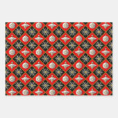 Vintage Christmas Harlequin Pattern Geschenkpapier Set (Vorderseite)
