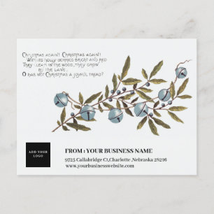Vintage-Christmas-Heidelbeeren Firmenlogo Feiertagspostkarte