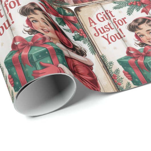 Vintage Christmas Holiday Geschenkpapier (Rolleneckpunkt)